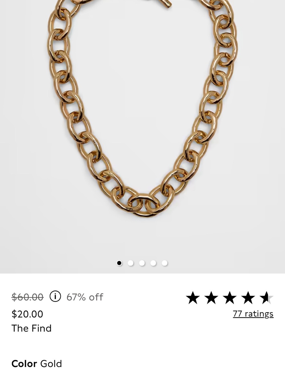 Banana Republic Factory Polished Gold Link Necklace